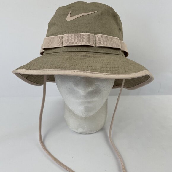 Nike Dri-Fit Apex Bucket Hat Adult M/L Beige Chin Strap Waterproof Golf Hike - Picture 3 of 8